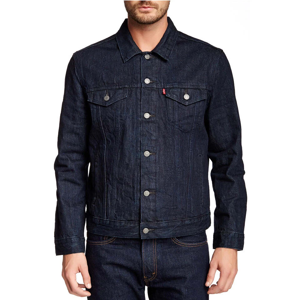 Chaqueta vaquera de camionero de mezclilla para hombre Levis de algodón con bolsillos delanteros ajustada 72335