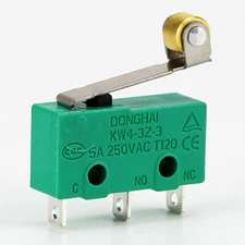 For DONGHAI DH KW4-3Z-3 Normally Closed Micro Switch COM & NC 2 Pins With Lever
