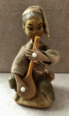 Vintage Pixie Tilso Golden Fantasy spielt Mandoline Hong Kong 1960 s handbemalt