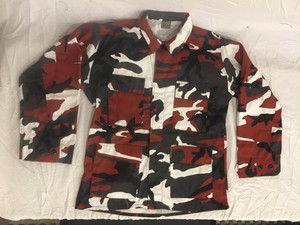 red camo coat