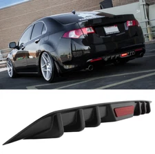 Black Car Rear Bumper Diffuser Lip Spoiler Splitter Body For Acura TSX 2004-2014