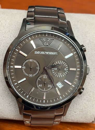 Emporio Armani AR2454 Classic Brown Dial Brown Stainless Chronograph Men's  Watch 723763183963 | eBay