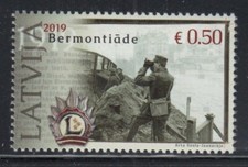 Sello LATONIA Centenario de Bermontiāde MNH