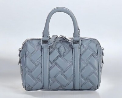 Kurt Geiger Small Kensington Drenched Boston Satchel Crossbody Grey/Blue NWT