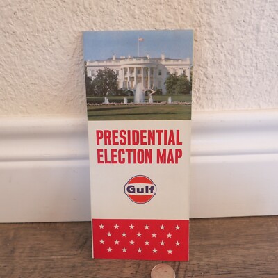 1964 Presidential Election map Gulf  oil gas NBC TV Radio