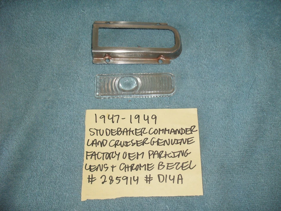 1947-1949 STUDEBAKER COMMANDER FACTORY OEM ONE TURN SIGNAL LENS CHROME BEZEL - Изображение 3 из 4