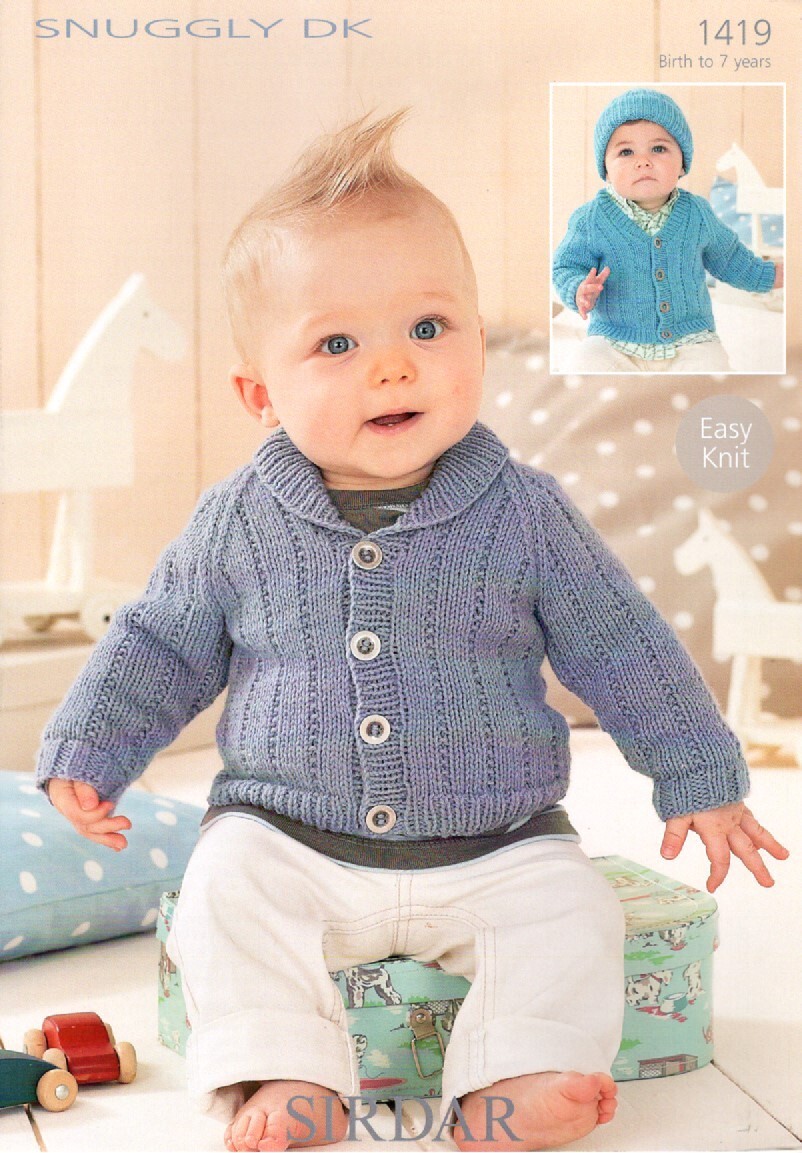Sirdar Snuggly Baby DK  Knitting Pattern - 1419 Baby & Todders Cardigan & Hats