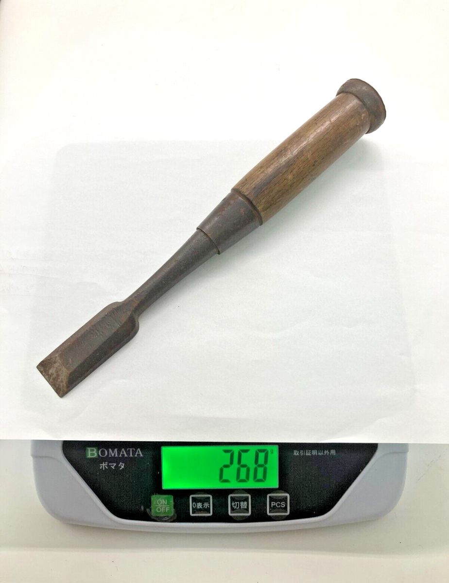 23mm Japanese Used Chisel Nomi Carpentry Tool Blade 30degrees 268g