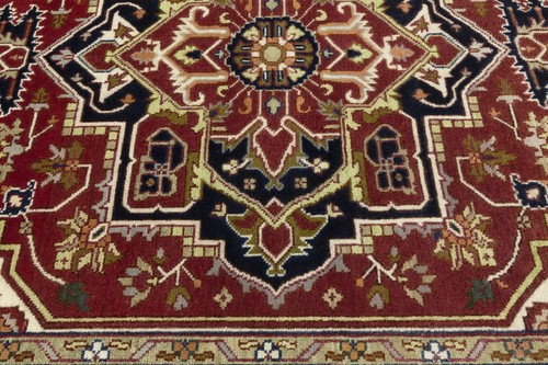 Handmade Traditional Heriz Serapi Floral Oriental Rug Farmhouse Carpet 8X10 ft - Picture 10 of 19