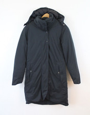 Nau Splendor Down Trench Coat Parka Women's Xs Hooded Winter Jacket Gray Black
