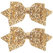 2PCS Sequin Hair Clips Hair Bow Performance Prom Banquet Hair Side Barrettes