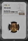 1936  1C RD  Lincoln Wheat One Cent NGC MS66RD   6813996-004