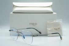 NEW FRED FG 50011U 006 SILVER RIMLESS AUTHENTIC EYEGLASSES FRAMES 53-18
