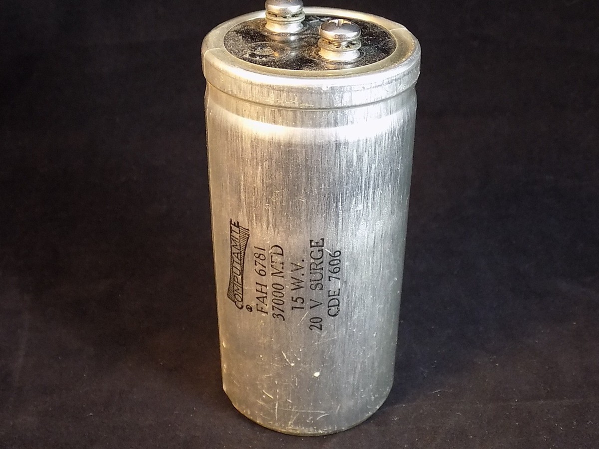 ELECTROLYTIC CAN CAPACITOR 37000 MFD 15 VDC FAH 6781 20 A3 COMPUTAMITE CDE  7606 | eBay UK