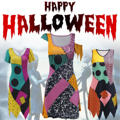 disney nightmare before christmas sally women's short sleeve costume dress