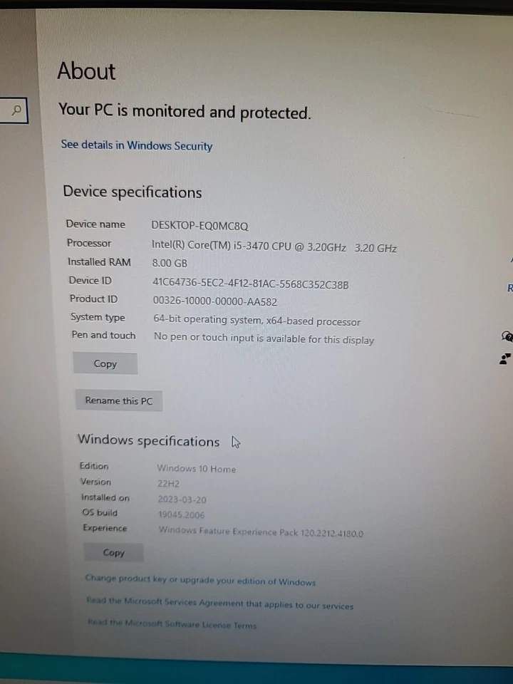 - Dell Optiplex 7010 SFF W/19" Monitor /Intel i5-3470 / 8GB ram/500GB HDD/WIN10 - Image 4 of 4