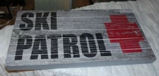 SKI PATROL COMPOSITE WOOD SIGN, WALL HANGING BY QUILL TO PAPER BY SIXTREES 23.5"