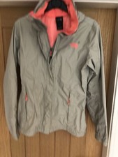 The North Face Women's Sp Full Zip-up Hooded Grey Pink  Jacket W/pockets