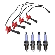 Denso Wire Set 7mm & 4 Double Platinum Spark Plug 0.044 Kit For Subaru 2.5L H4