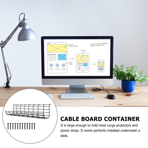 Support De Stockage Fil Bureau Rack Gestion Des Câbles Plateau Sous - Afbeelding 2 van 12
