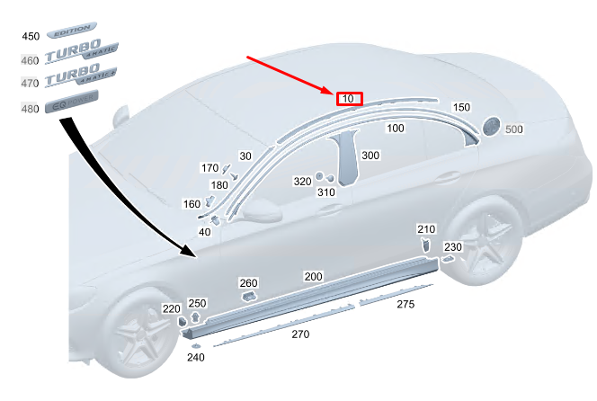 Neu MERCEDES-BENZ CLA C118 Dachzierleiste links A1186905500 Original