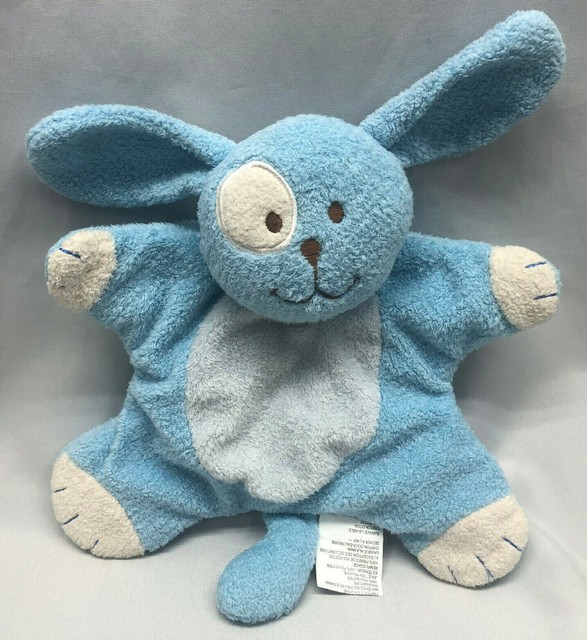 Blankets & and Beyond Stuffed Plush Blue Puppy Dog Flat Security Lovey