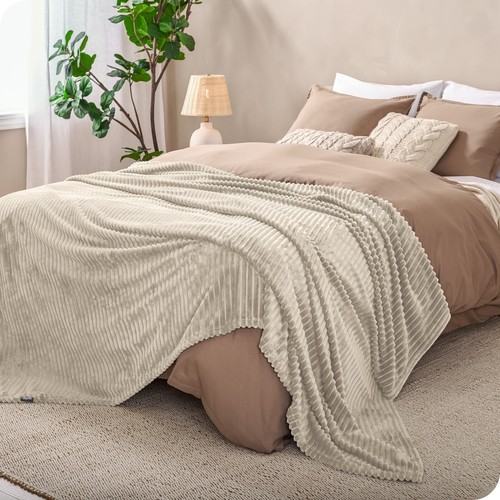 Bare Home Microplush Ribbed Textured Blanket - Picture 17 of 20