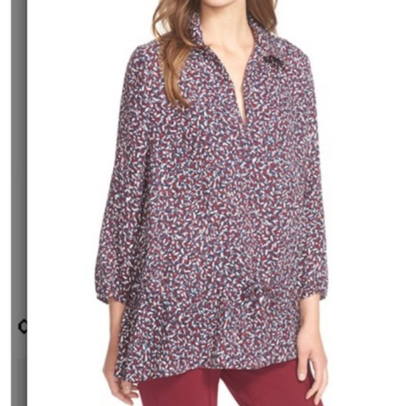 Top tunica donna Tory Burch Cloque vita bassa misto seta taglia 6