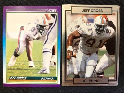 NFL - Jeff Cross 1990 Score & 1990 Hi-Pro Football - Dolphins
