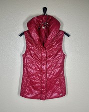 Lucy Full Zip Up Lined Collared Red Quilted Vest Women's Size Xs Nwot