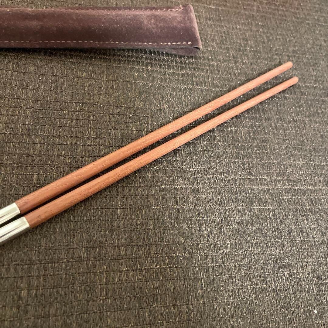 Hermes Chopsticks Boxed Seria Mark Novelty Wood Metal Hermes Chopsticks Boxed Seria Mark Novelty Wood Metal