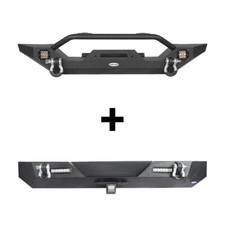 Fit Jeep Wrangler Tj 97-06 Steel Front Rear Bumper Bars Combo W Led Lights
