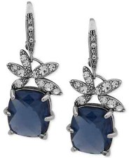 Orecchini a goccia Jenny Packham tono argento pavè fiori e pietre