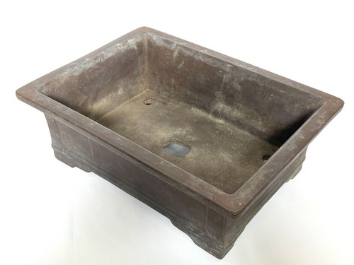 Chinese Unglazed Rectangle Ceramic Bonsai Pot (Approx. 13.6" x 10.0" x 4.7") - Picture 7 of 9