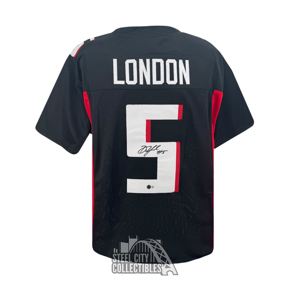 Drake London Autographed Signed Atlanta Custom Black Football Jersey- BAS 