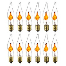 Sunlite 01506 Petite Flicker Bulb, Candelabra E12 Base, Clear, 12 Pack