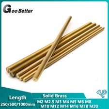Image of Brass Threaded Bar Rod Studding M2 M2.5 M3 M4 M5 M6 M8 M10 M12 M14 M16 M18 M20