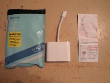 SD Card Reader for iPhone/iPad  Lightning 3-Slot Adapter Plug & Play #E233