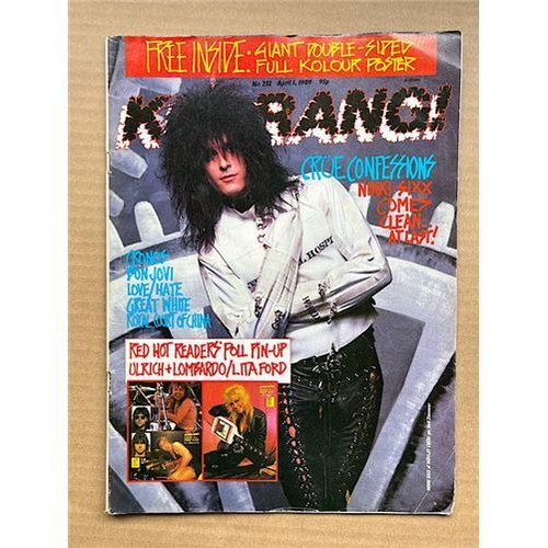 MOTLEY CRUE KERRANG NO.232 MAGAZINE APRIL 1 1989 - NIKKI SIXX Cover with more in