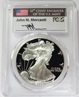 2000 P AMERICAN SILVER EAGLE MERCANTI SIGNED $1 PROOF 1 oz COIN PCGS PF 70 DCAM