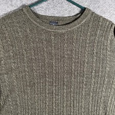 Dockers Sweater Mens XL Green Cable Knit Acrylic Crewneck Pullover Classic
