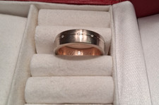 Trauring Weißgold und Rotgold 585 mit 12 Brillanten