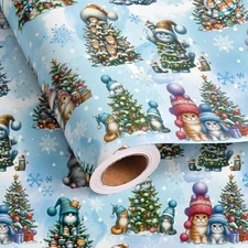 Dtiafu Cat Christmas Wrapping Paper Roll 6 Count (Pack of 1), 