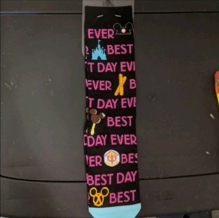 Disney Parks Best Day Ever Long Socks with WDW Icons Size 5-9 Unisex New