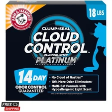 Cloud Control Platinum Cat Litter, Hypoallergenic, Dust-Free, Multi-Cat, 14-D...