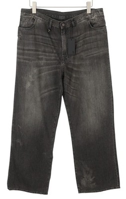 R13 Damon Pleated 28 Damen Jeans Ellery Schwarz Schnurrhaare Verblichen Bequemer