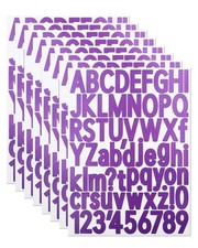 1 1/2 Inch Letter Stickers, 544 Pieces Alphabet Number Symbol Stickers Purple
