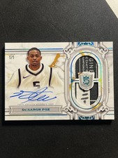 2023 Topps Royalty De’Aaron Fox Regalia Relic Auto Laundry Tag PLATINUM 1/1