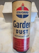 Scarce Standard gas oil / Garden dust can vintage  advertising