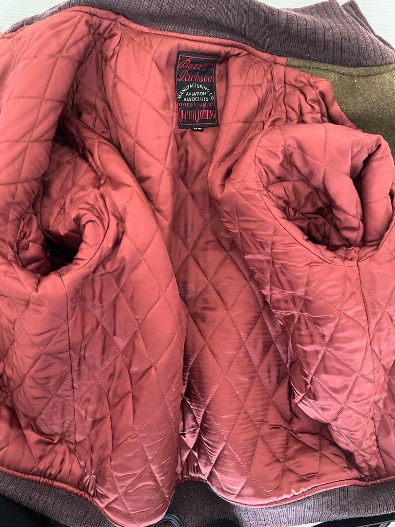 Buzz Rickson's Wool Leather Jacket Embroidered Pa… - image 16